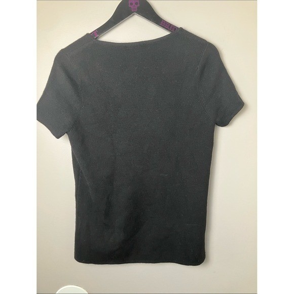 Willi Smith 100% Merino Wool Short Sleeve Black Sweater Women’s Size Large