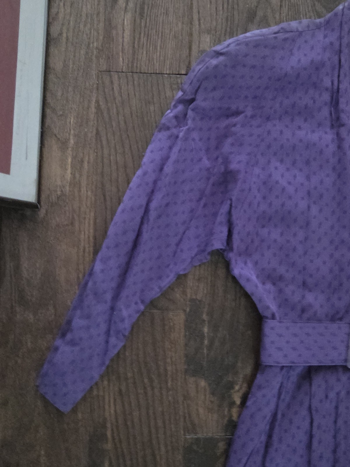 Vintage Rabbit Rabbit Rabbit Designs Purple Belted Midi Dress Sz 6 Dolman Sleeve