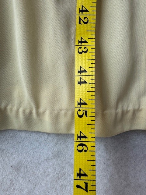 Vintage 70s Dutchess Yellow Nightgown Slip Fairy Whimsy Sz 11 V Neck Brown Tie