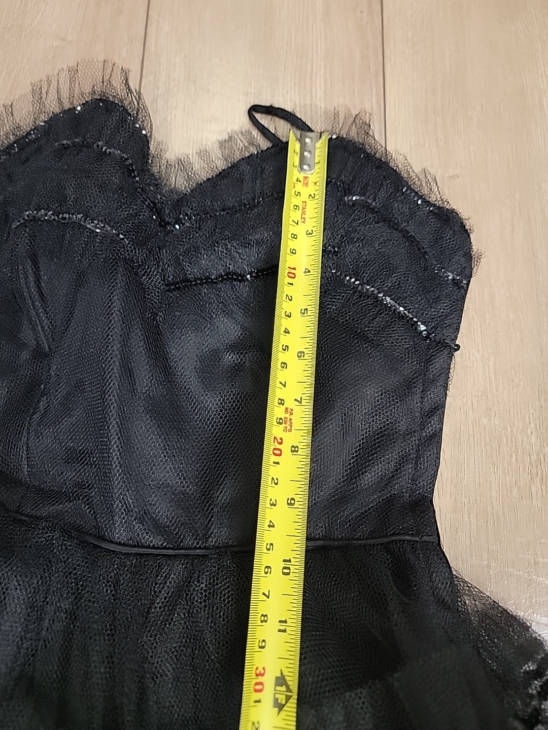 VTG 1950s Mid-Century Black Tulle Party Dress Nipped Waist New Look NWT