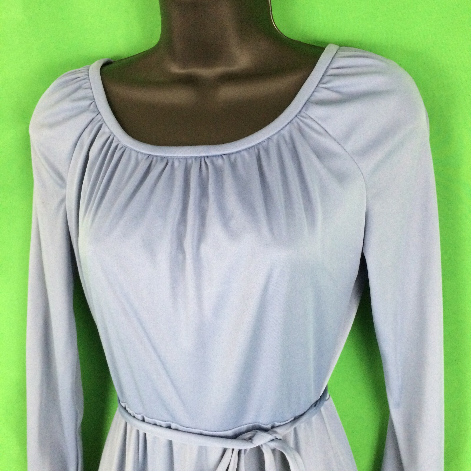Vintage 70’s House of Bianchi Blue Maxi Dress, XS 32 Bust 24 Waist