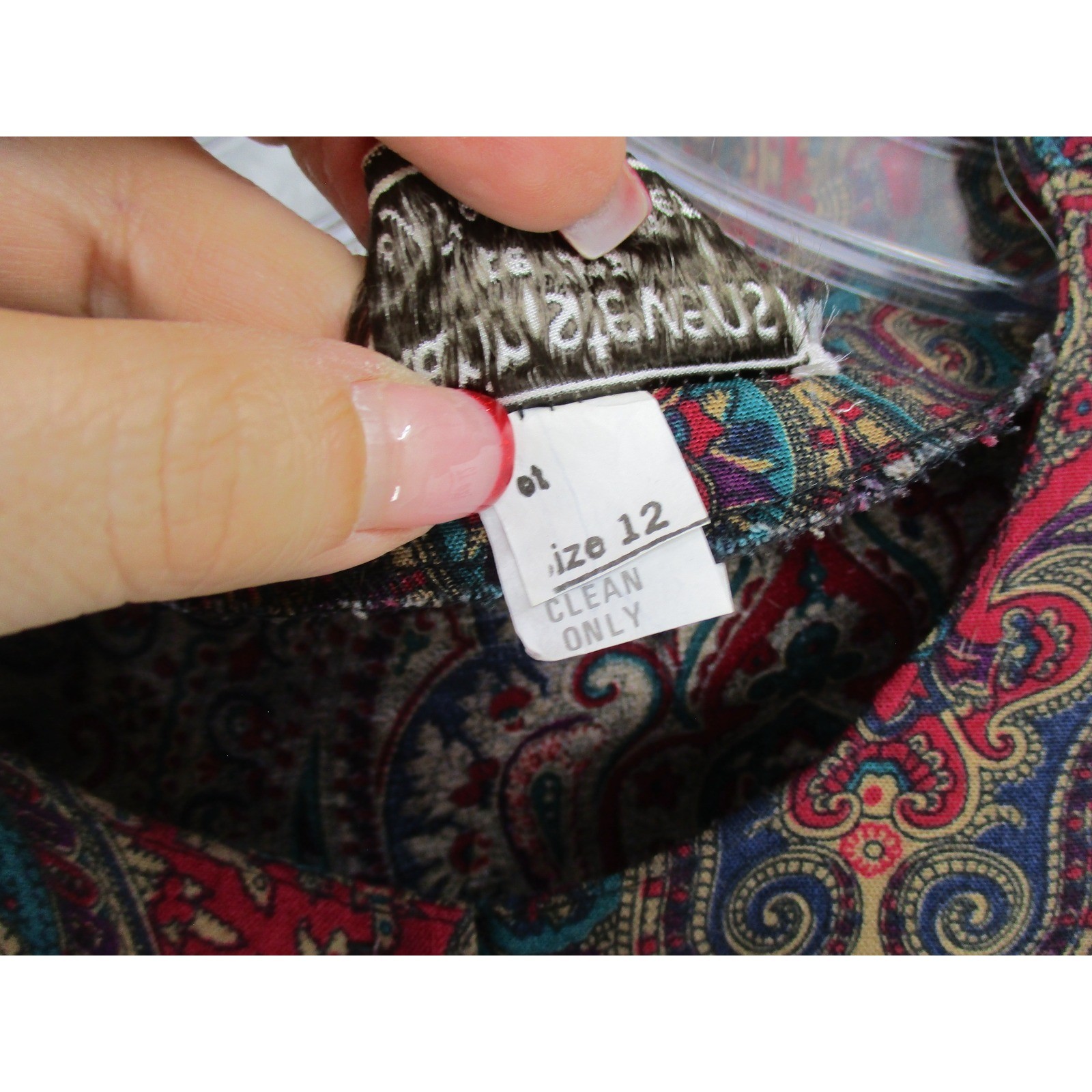 Vintage Karin Stevens Short Set Womens Small Cropped Paisley Boho Button Pleated
