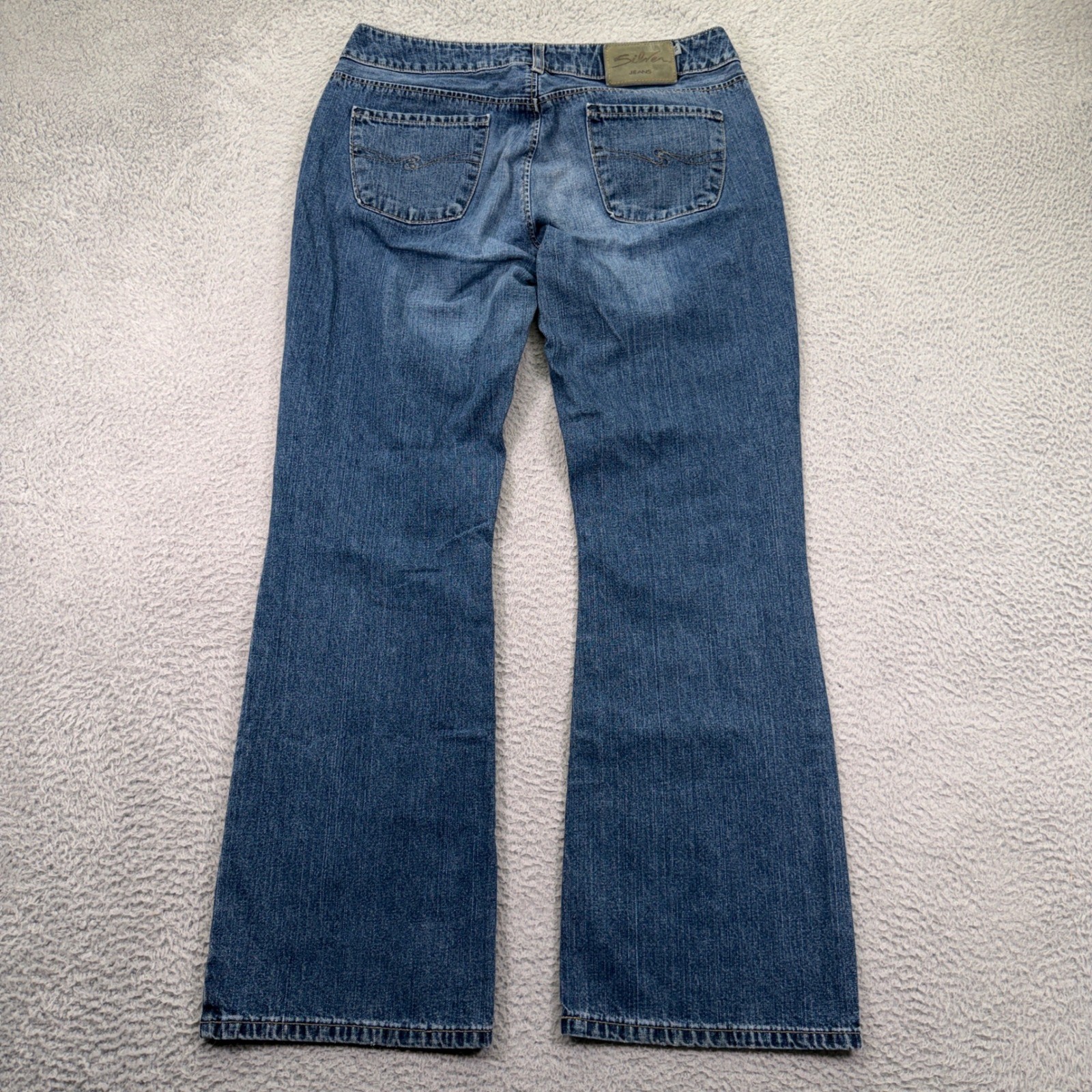 Vtg Silver Jeans Womens 33×32 Blue Flare Bootcut Dark Wash Denim Canada Made