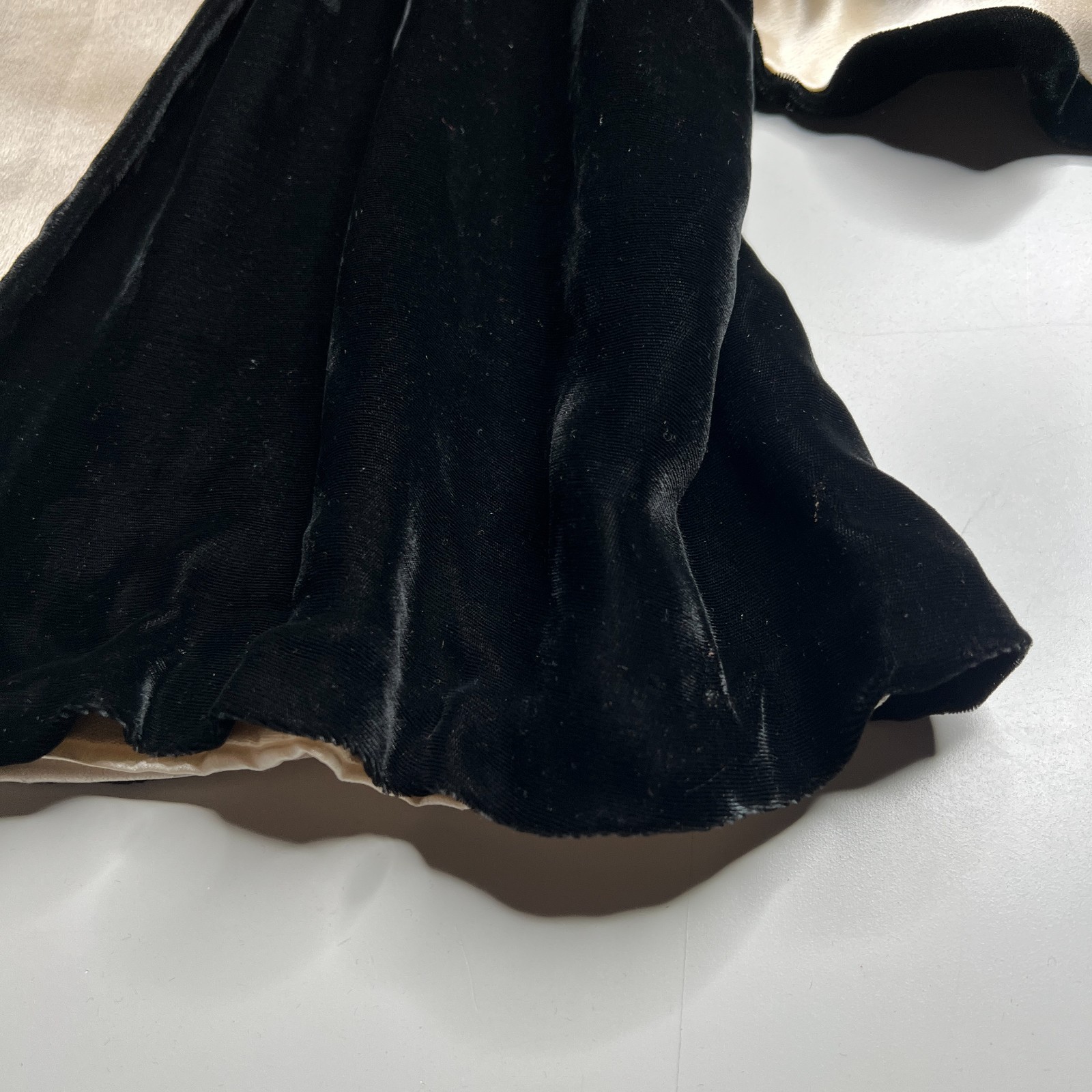 Vintage Antiq Maggy Rouff Paris Black Velvet Evening Jacket Satin Lining – Rare