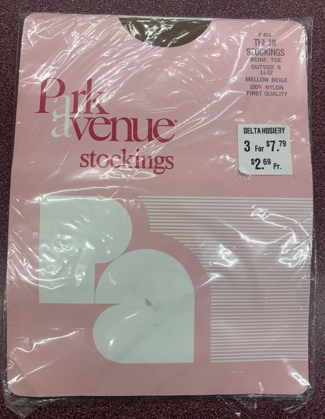 Vintage PARK AVENUE Thi Hi Stockings Outside B 11-12 Mellow Beige