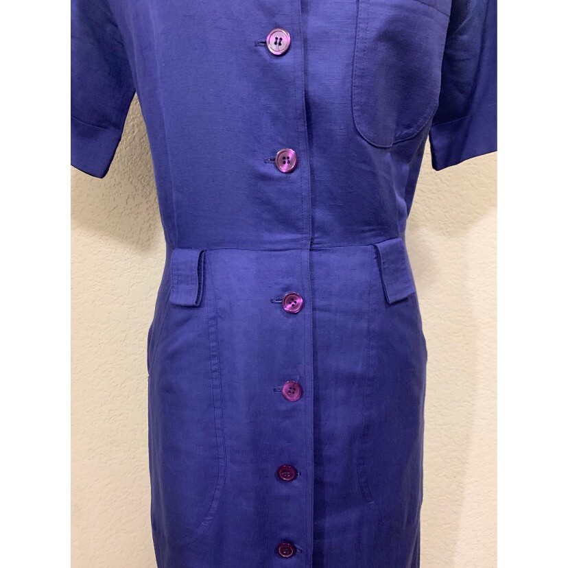 The Kollection LTD Vintage 70s Purple Retro Button Maxi Dress Women’s 28W