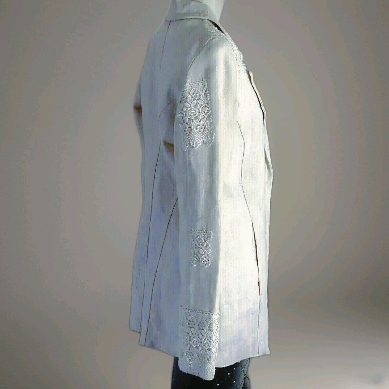 E.D ITALIA vintage woman jacket 100% rubberized linen pure90 „regenerated” sizeS