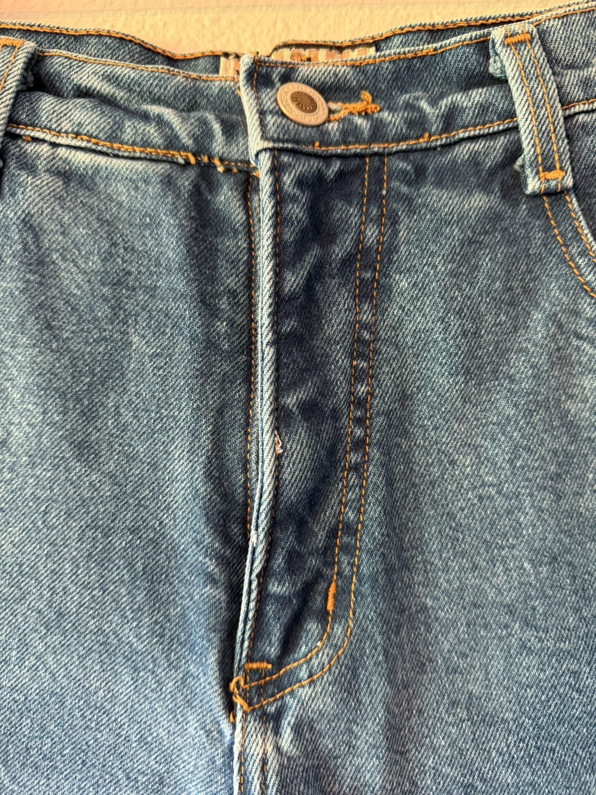Vintage 80s Forenza Overdied Blue High Wasted Shorts Size 6 Frayed Hem