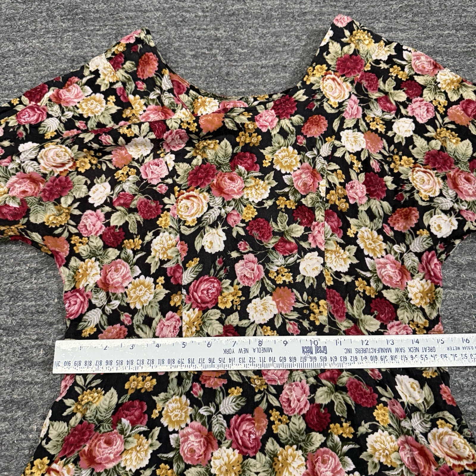 Vintage Ms Choice Dress Women 10 Floral Fit and Flare Midi Prairie Homestead 90s