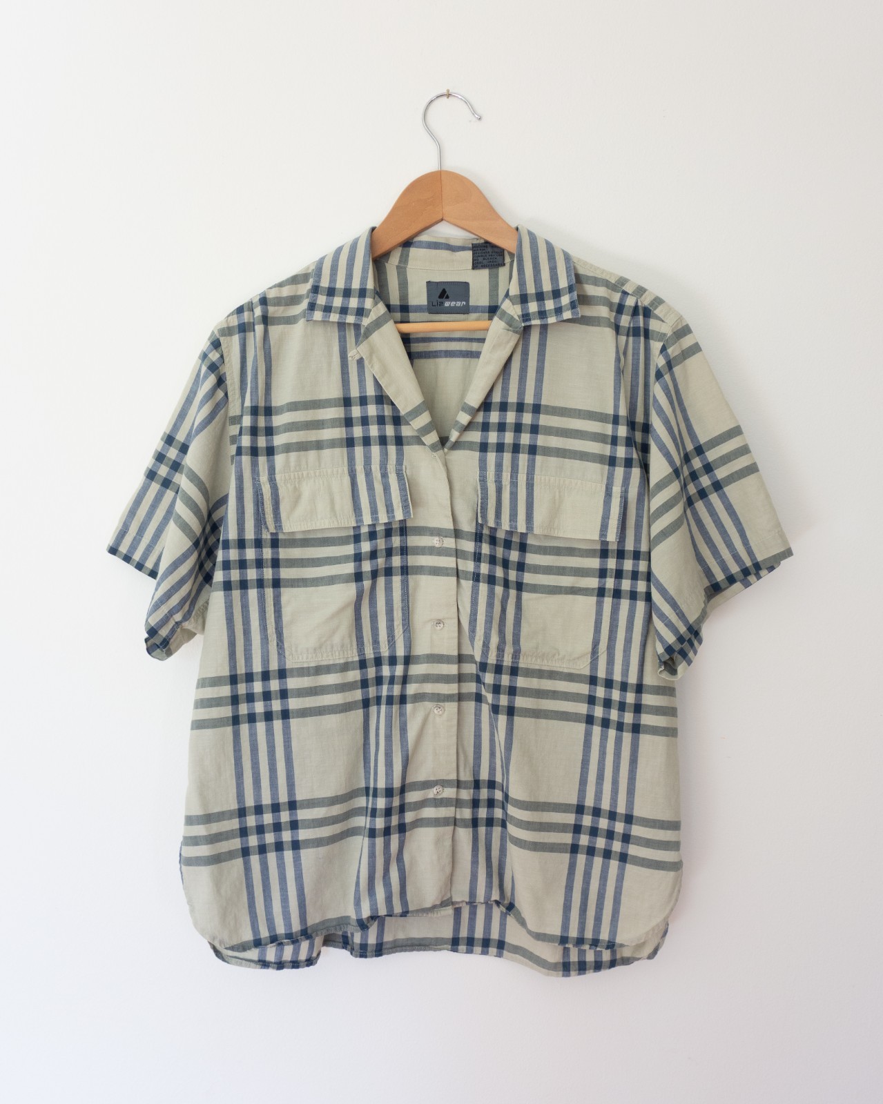 Vintage Lizwear plaid short sleeve shirt cotton W’s 14