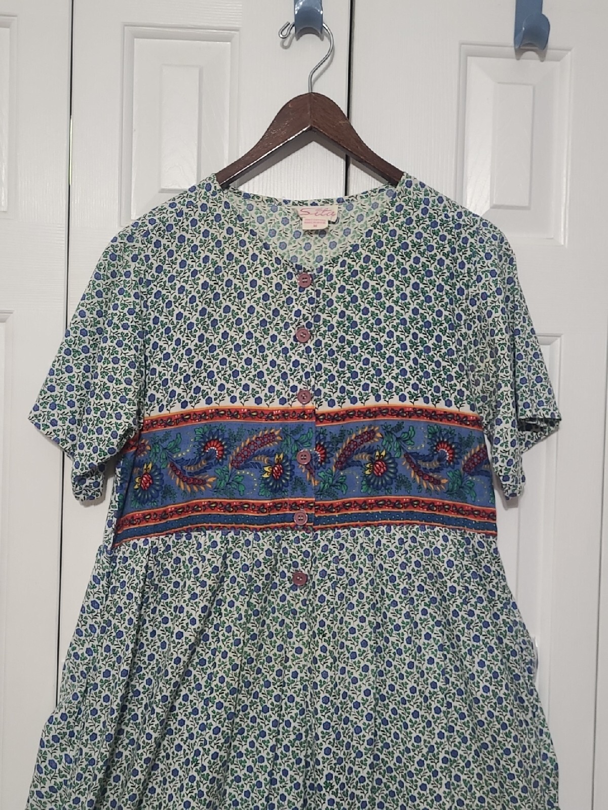 Vintage Wide Leg Jumpsuit Womens M Cottage Oversized SPRING Lagenlook Jumper