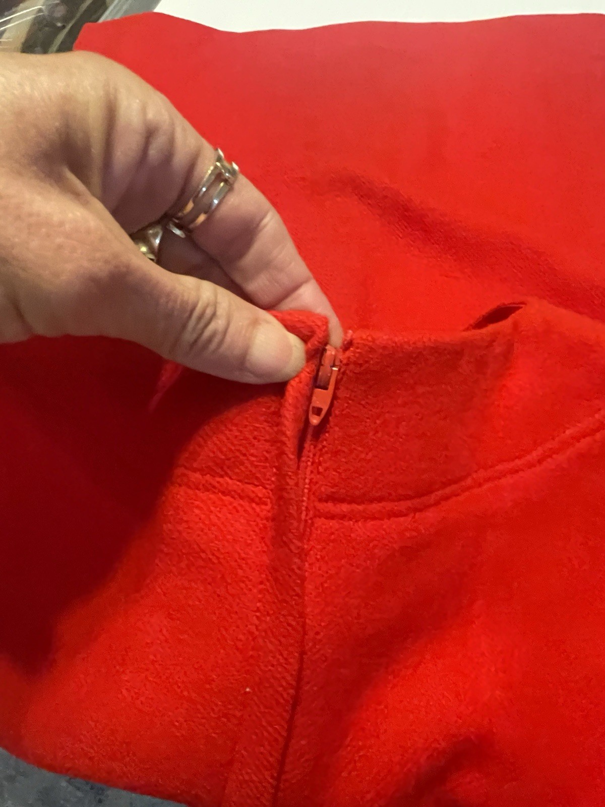Vintage Handmade Red Sleeveless Top And Open Cardigan 70s Poly