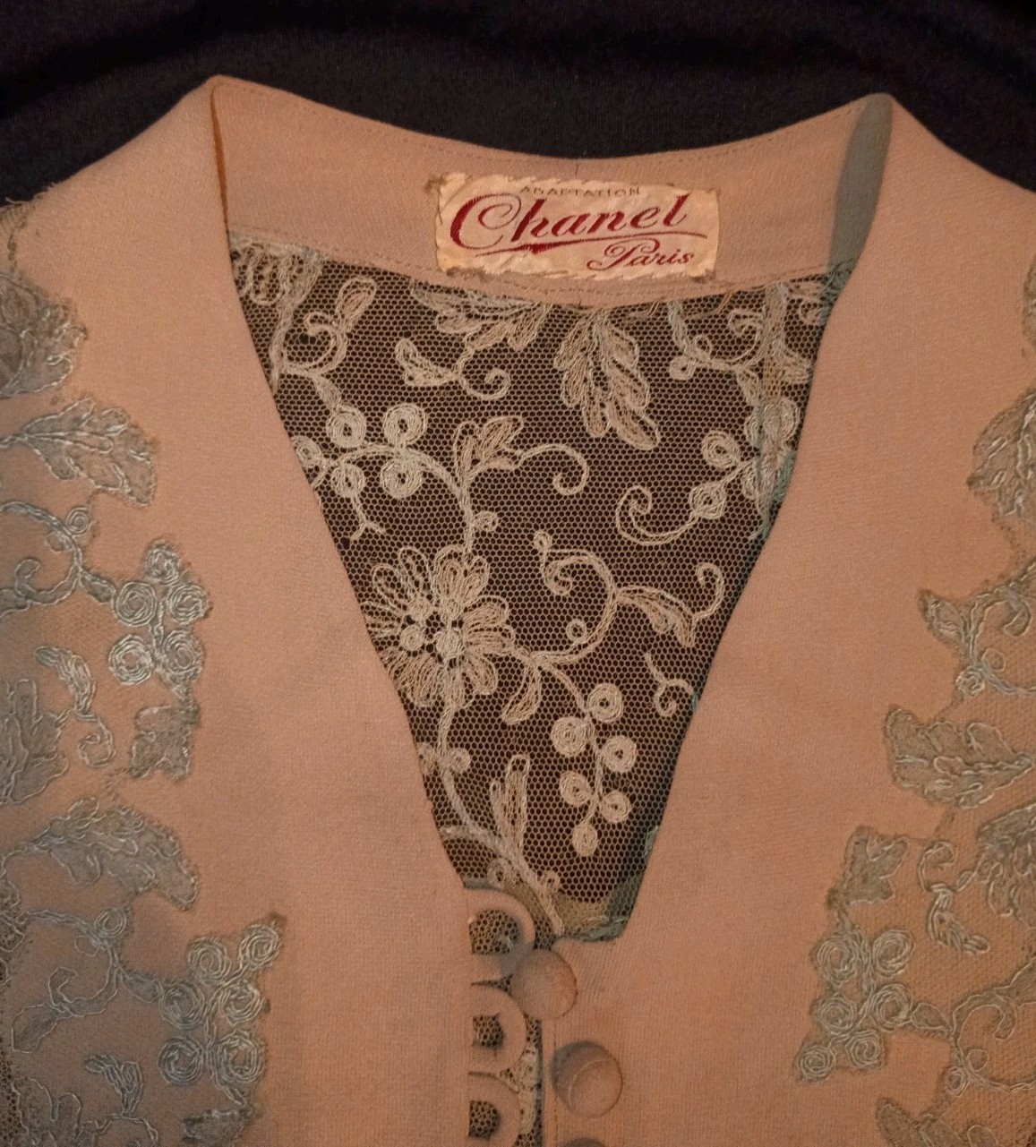 Exquisite 1930’s Adaptation Chanel Paris Edwardian Set Size S