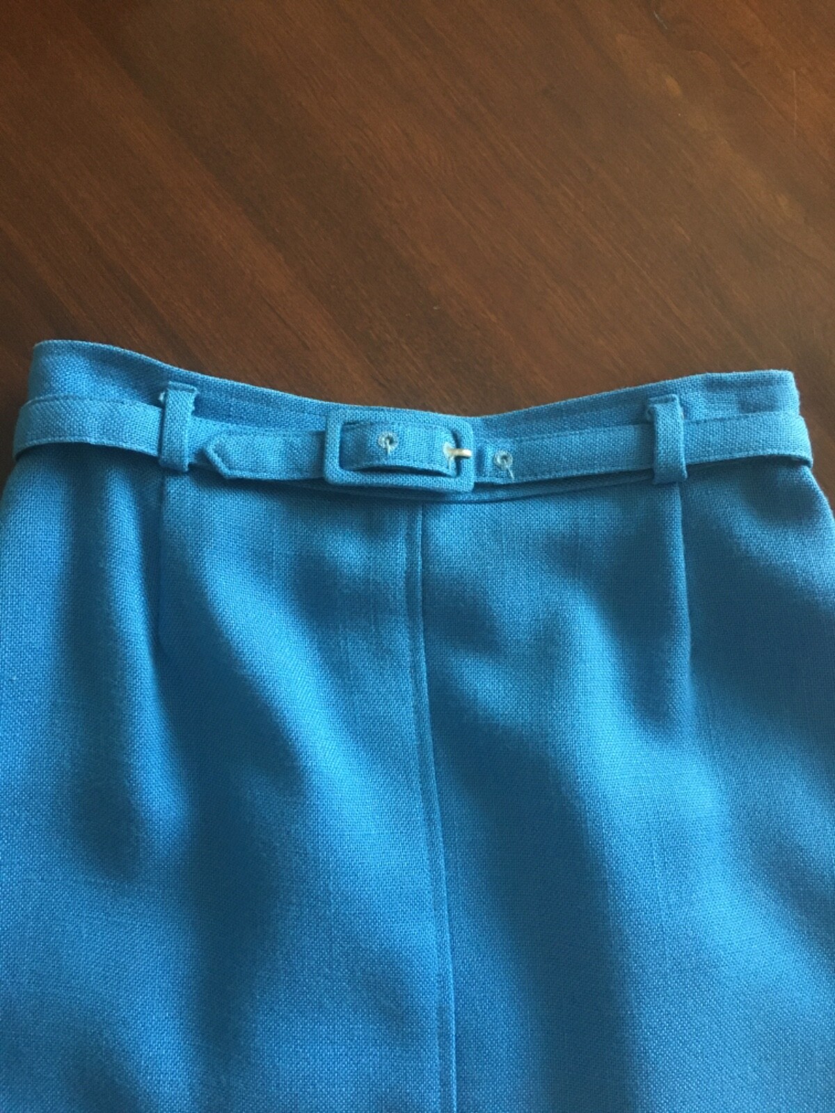 Austin Hill Blue Straight Skirt Fully Lined Size 4 Vintage w/Matching Belt