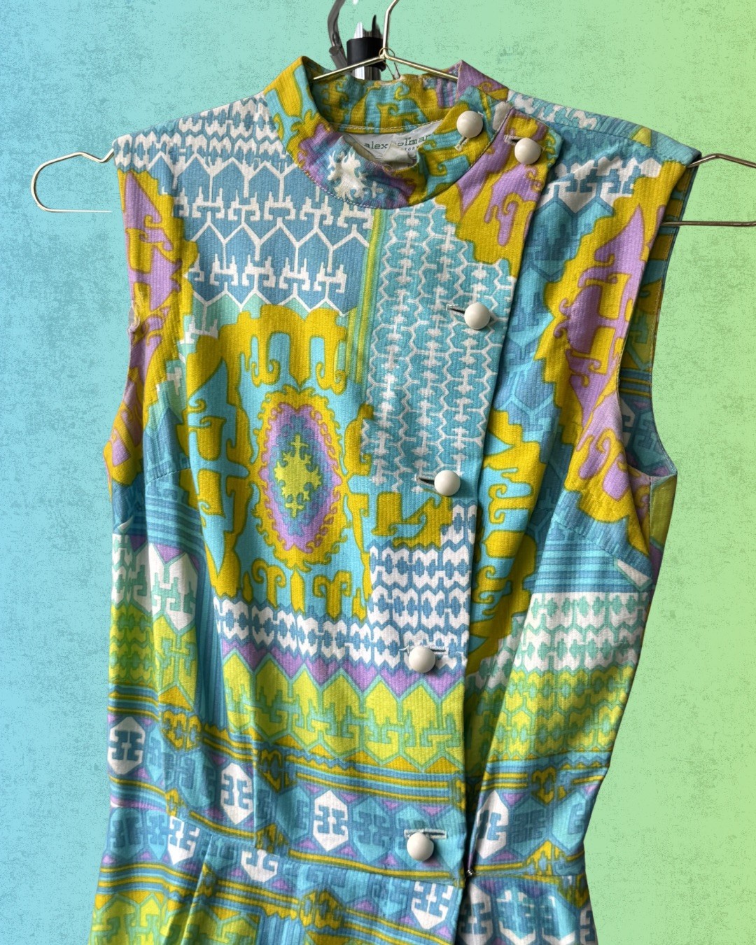 Absolutely Stunning 1960s Alex Colman Jumpsuit disguised as maxi dress