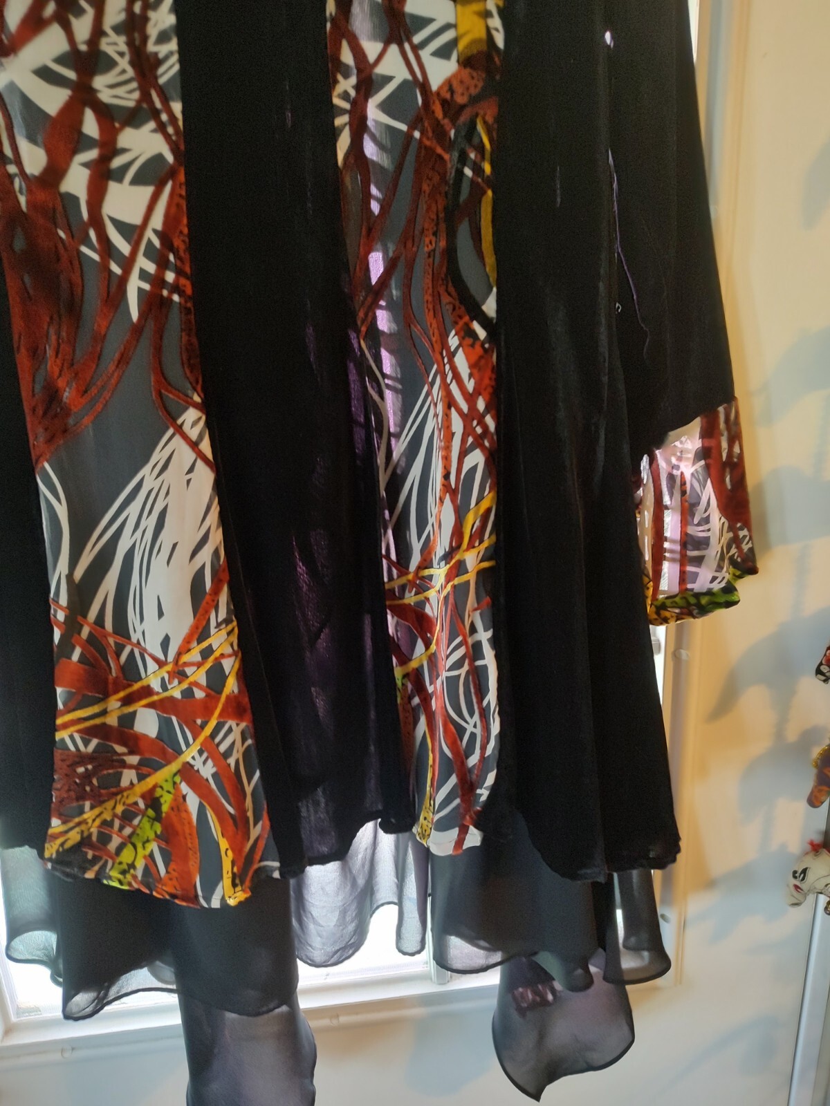 Vintage Silk/Velvet Tunic Jacket, Flowy With Layers Med/Lg