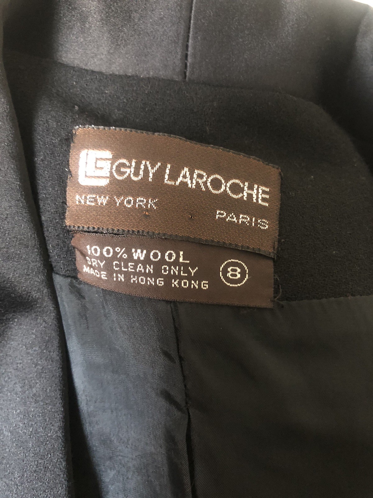 Vintage Guy Laroche Black Wool Tuxedo Suit
