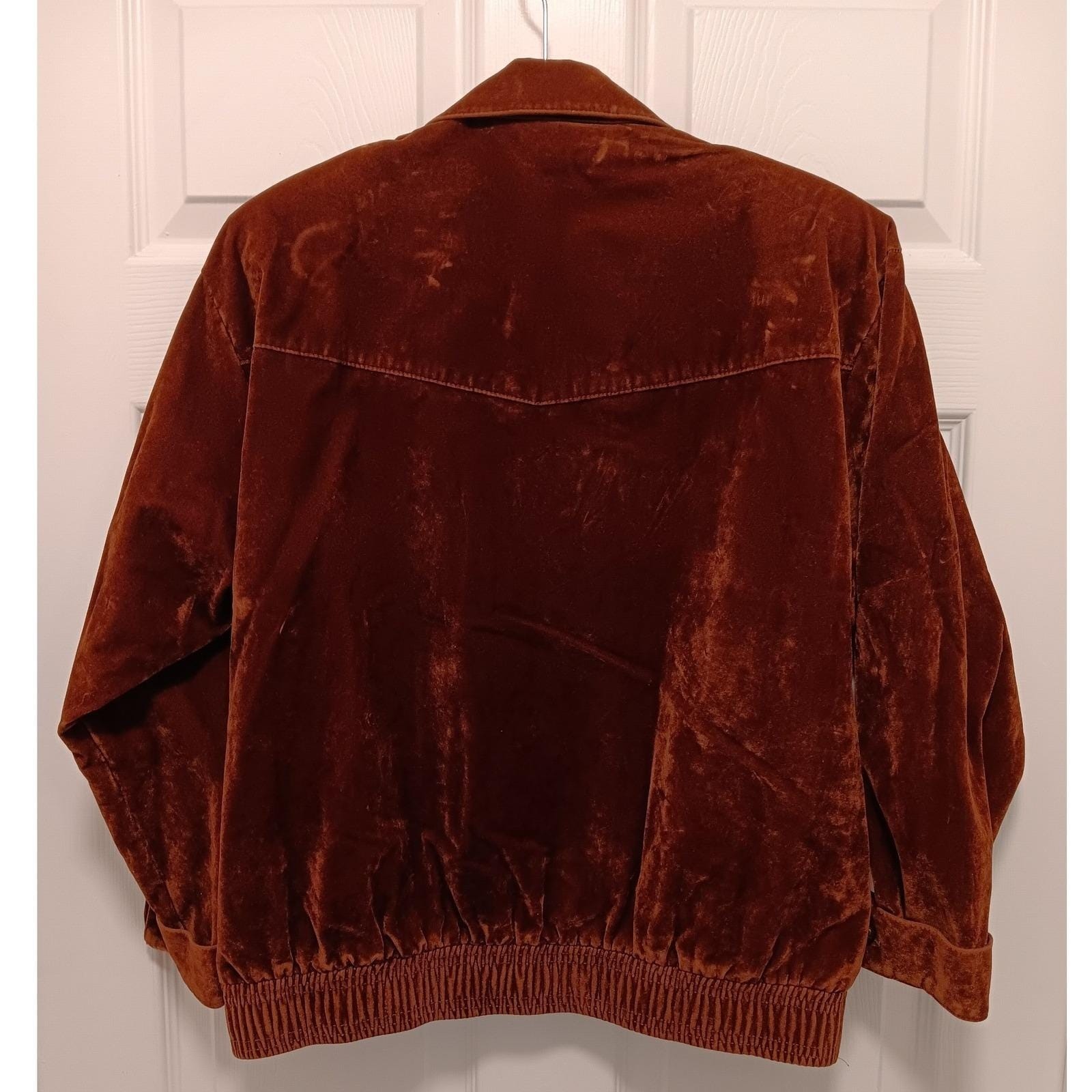 Starfire Vintage 90s Rust Brown Velvet 2 Piece Pant Suit Set Size 10 Made in USA