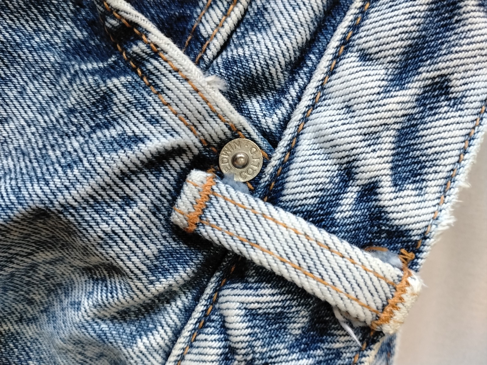 Vintage Edwin Acid Wash Tapered Jeans Made In Japan High Rise Light Blue…