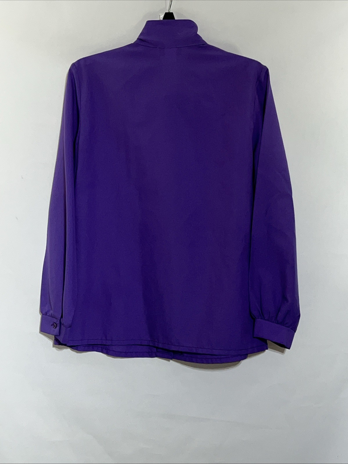 Vintage 70’s Lucky Winner Blouse Pussy Bow Purple Size 16 Business Casual