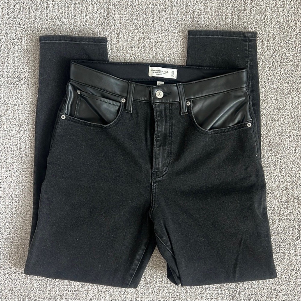 Abercrombie & Fitch mixed materials super skinny ankle high rise jean 30 / 10s