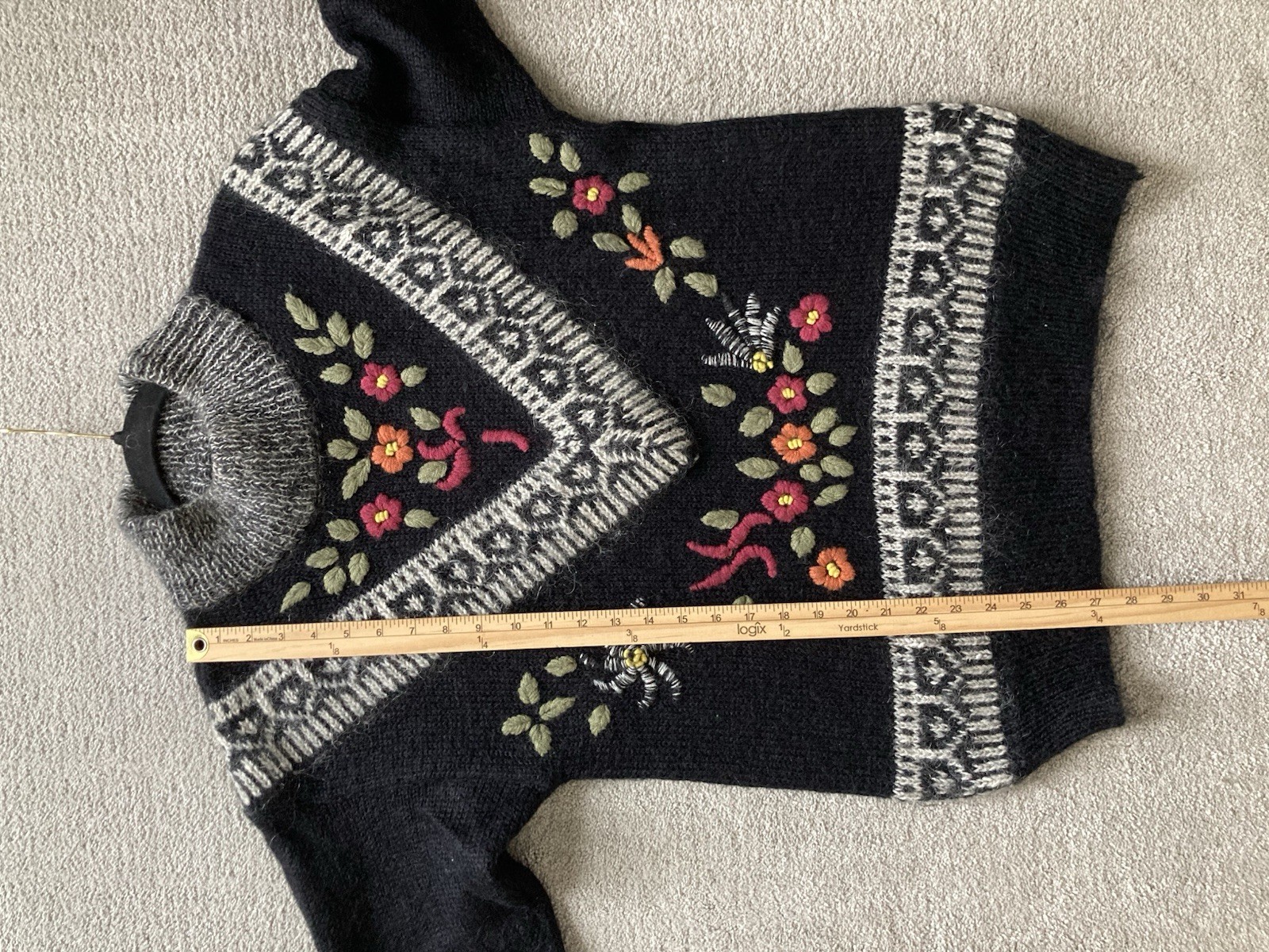 Rochelle California Women’s Knitted Sweater Medium VTG 1980s Shoulder Pad Mohair