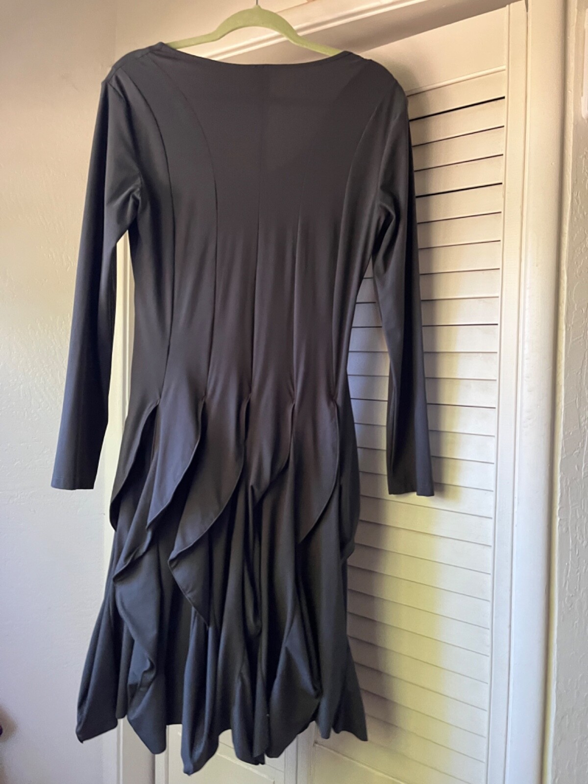 Pre Owned Grey Fluttery Polyester Gray Dress Indies Vintage Sz 4 Poly/Elasticine