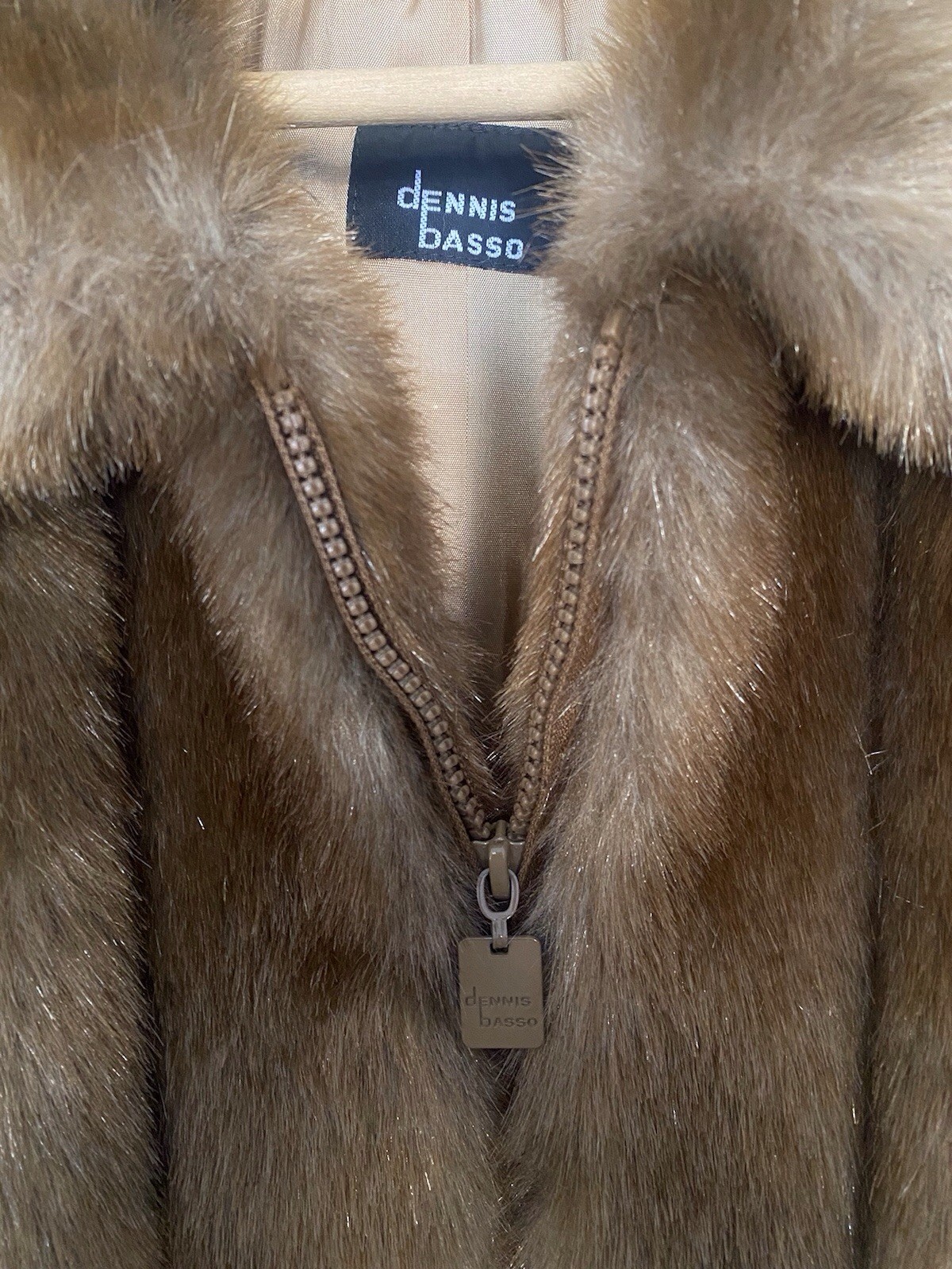 Dennis Basso Pelted Faux Mink Jacket Coat Zip Front – Large