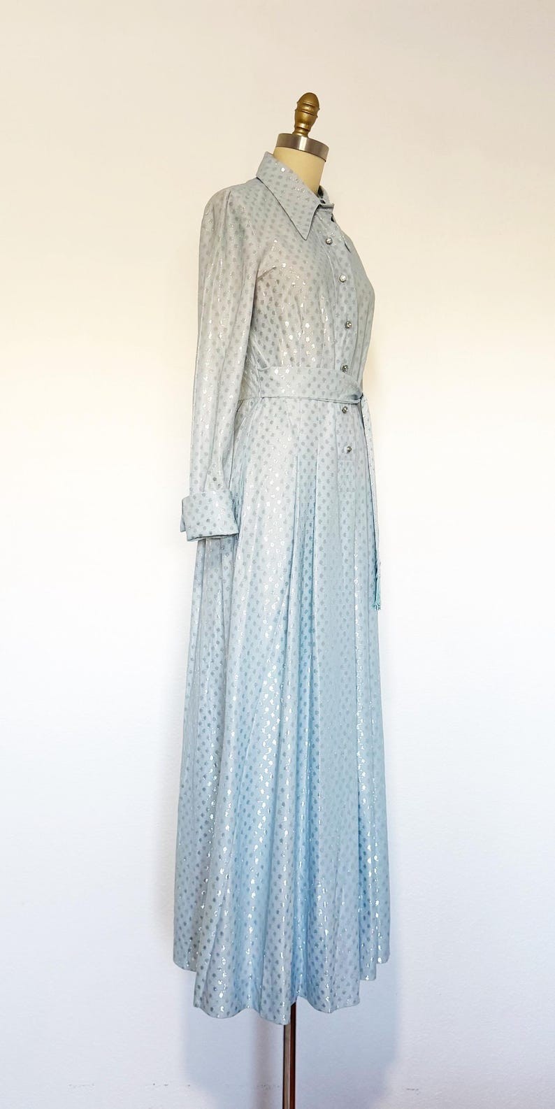 1960s Leslie Fay Gown / 1960s Gown / Metallic Gown / Size Medium