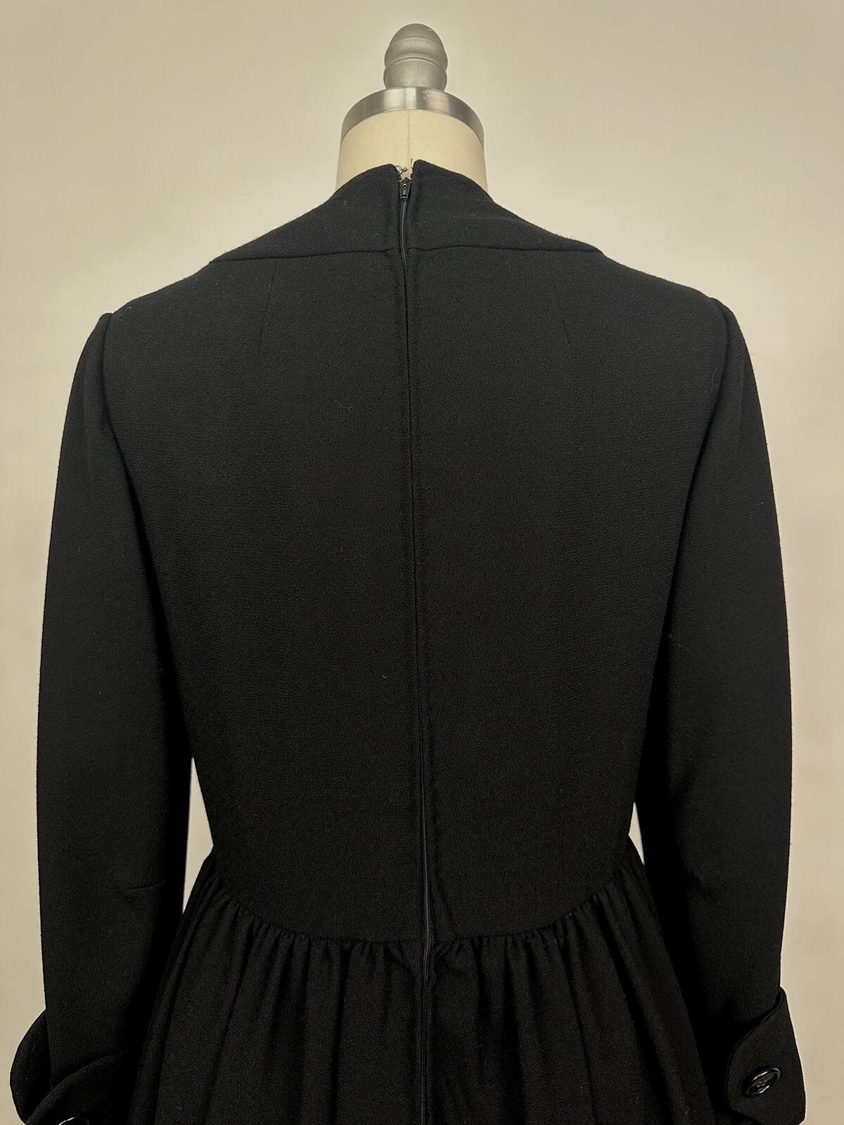 Vintage 1960s Geoffrey Beene Black Wool Long Sleeve Dress Mod – GoGo Style As Is