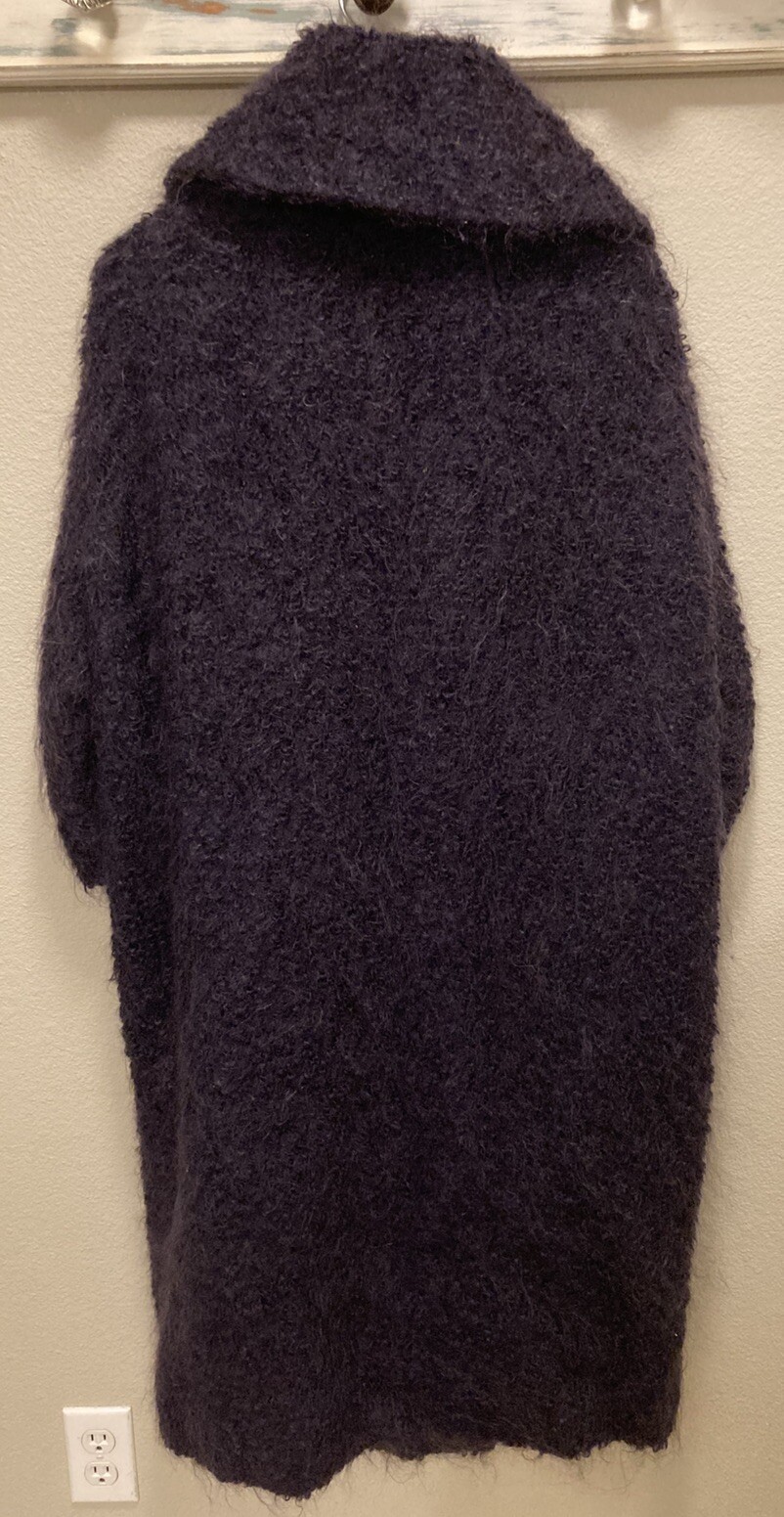 Vntg 1960’s Monte Sano Pruzan Mohair Cocoon Coat Nordstrom Plum Purple Wool M L
