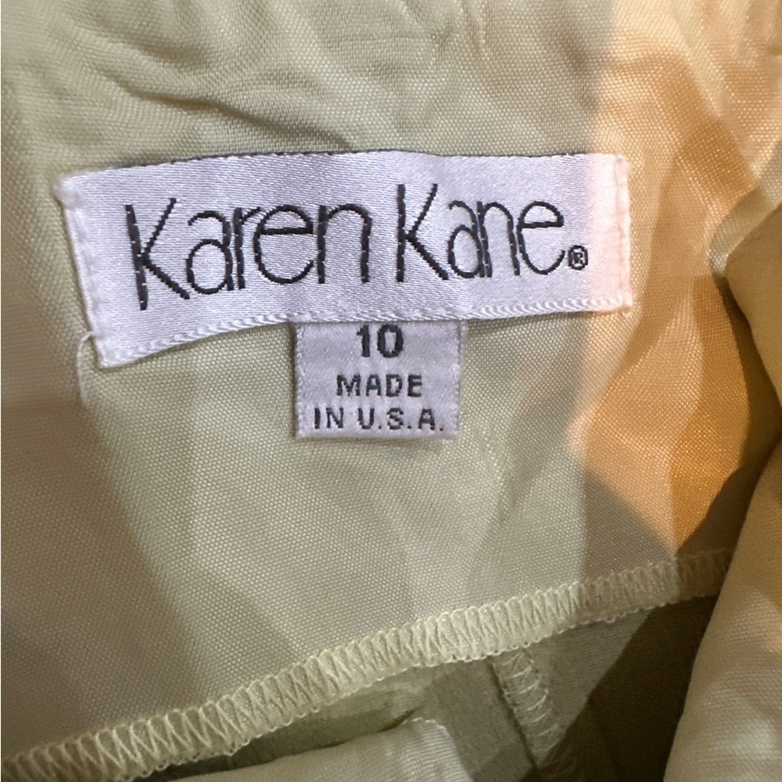 VTG Karen Kane maxi dress Criss cross back green gray floral size 10 Y2k / 90s