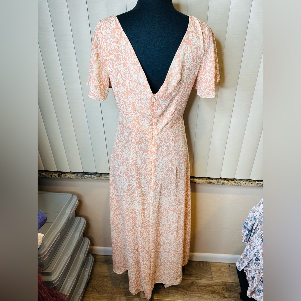 Bonnie Strauss Vintage Floral V-Neck Pink Maxi Dress