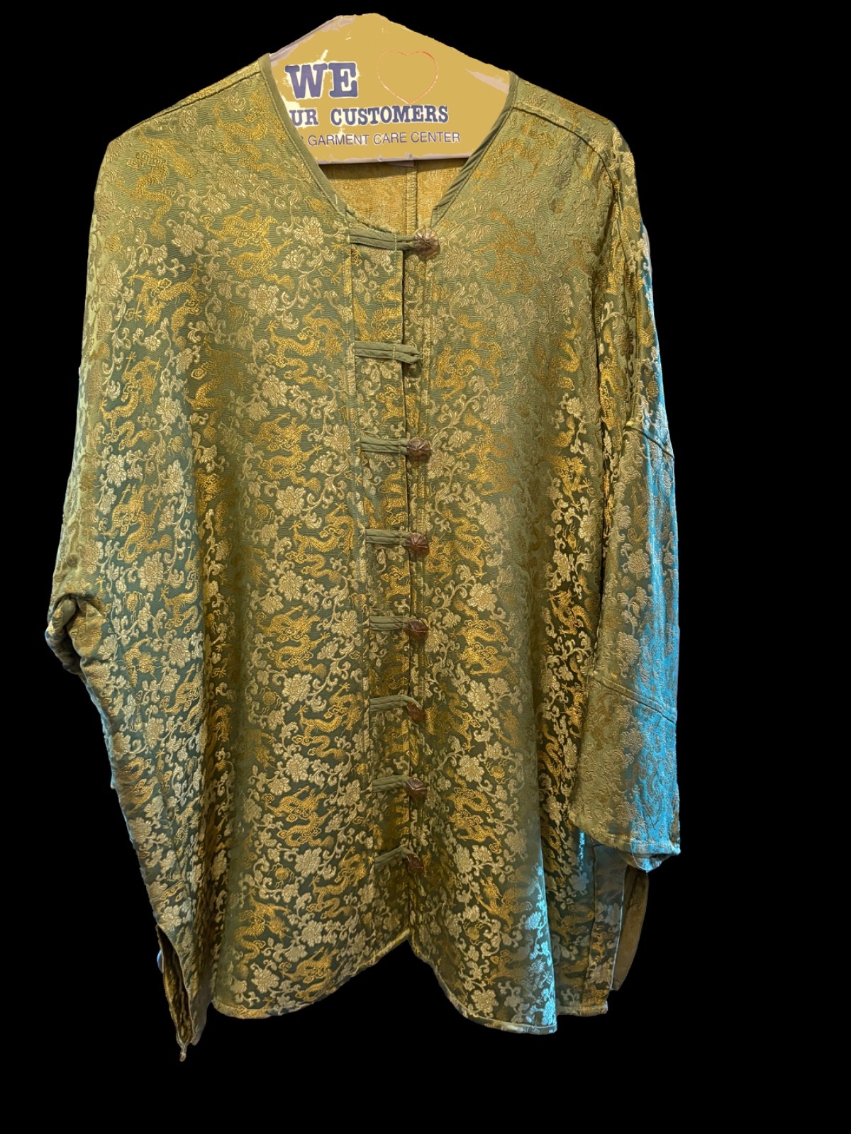 Vintage U Kristine St RRik Silk/ Rayon Jacquard Tunic 3XL