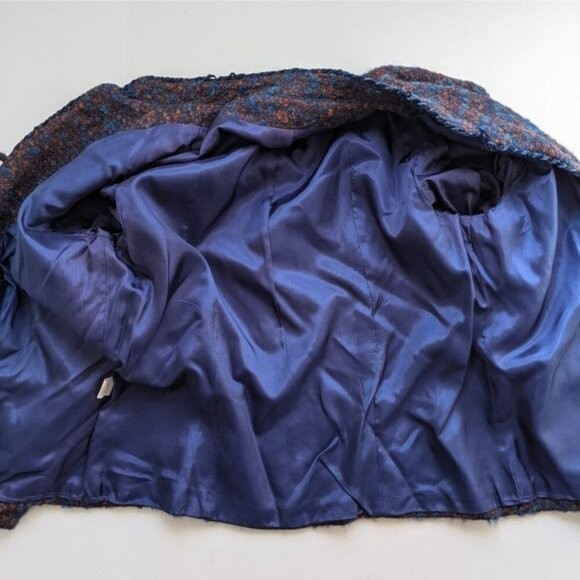 Vintage Curly Wool Classic Skirt Suit Tag 16 Waist 30″ Chest 40″ Union Label