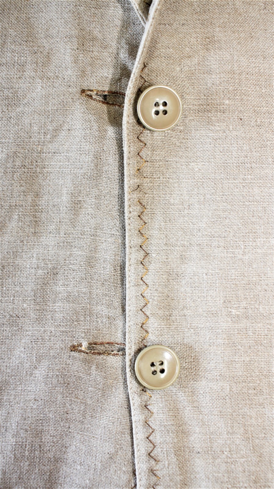 Vintage 80s JC CASTELBAJAC „KO & CO” greige linen coat 42FR 10US made in France