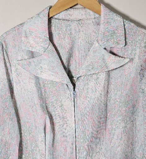 VTG Minerva Fashions Dress Women’s M/L Pastel Pink Green Floral Career Witchcore