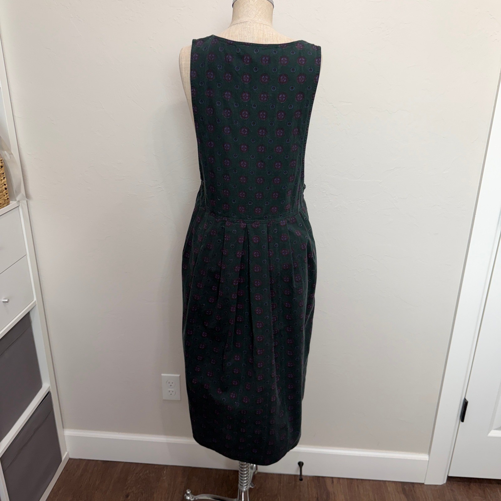 VTG 90s J.G. Hook 10 Pinafore Jumper Overall Dress Dark Academia Midi Nerd Twee