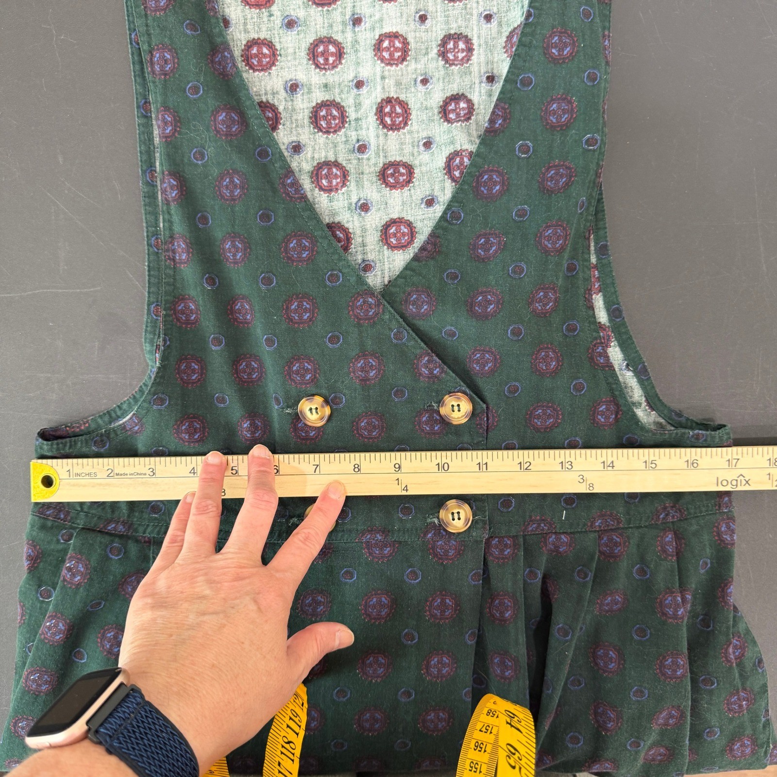 VTG 90s J.G. Hook 10 Pinafore Jumper Overall Dress Dark Academia Midi Nerd Twee