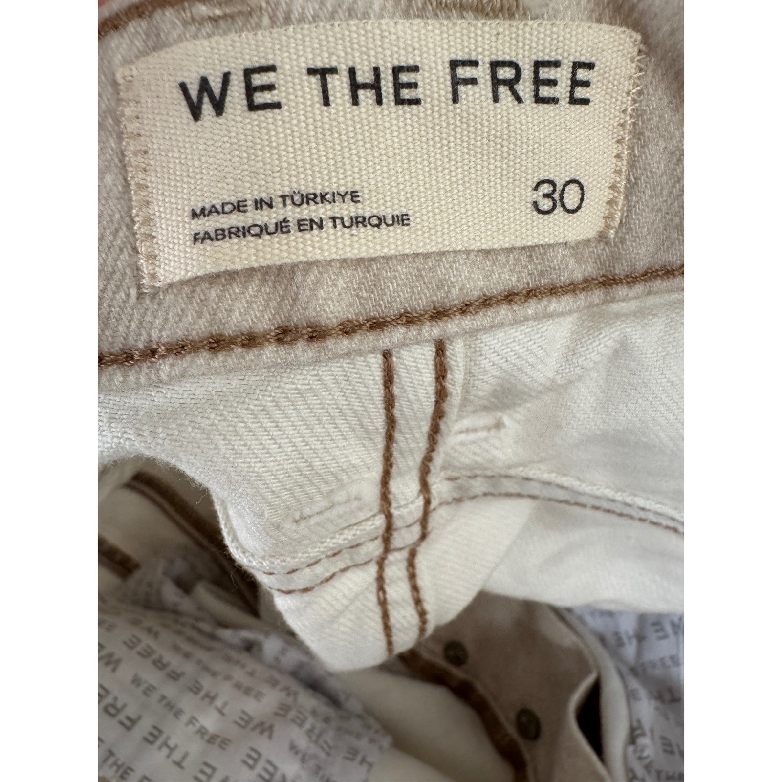 We The Free People Printed Go Bananas Good Luck Barrel Jeans NWT Size 30
