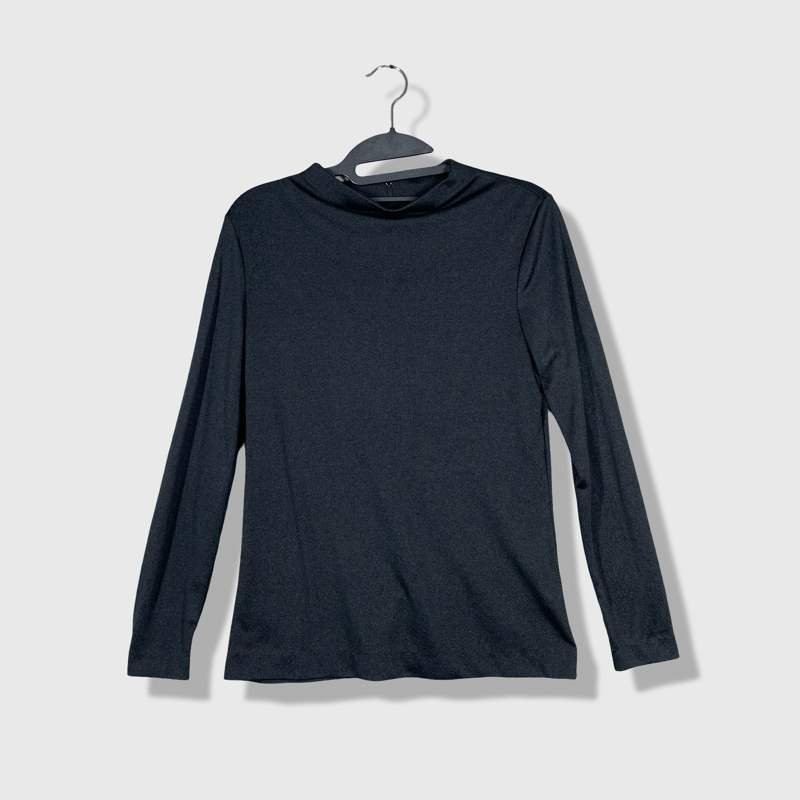 Alex Colman Mock Neck Top Women Small Black Vintage 70s Minimalist Goth