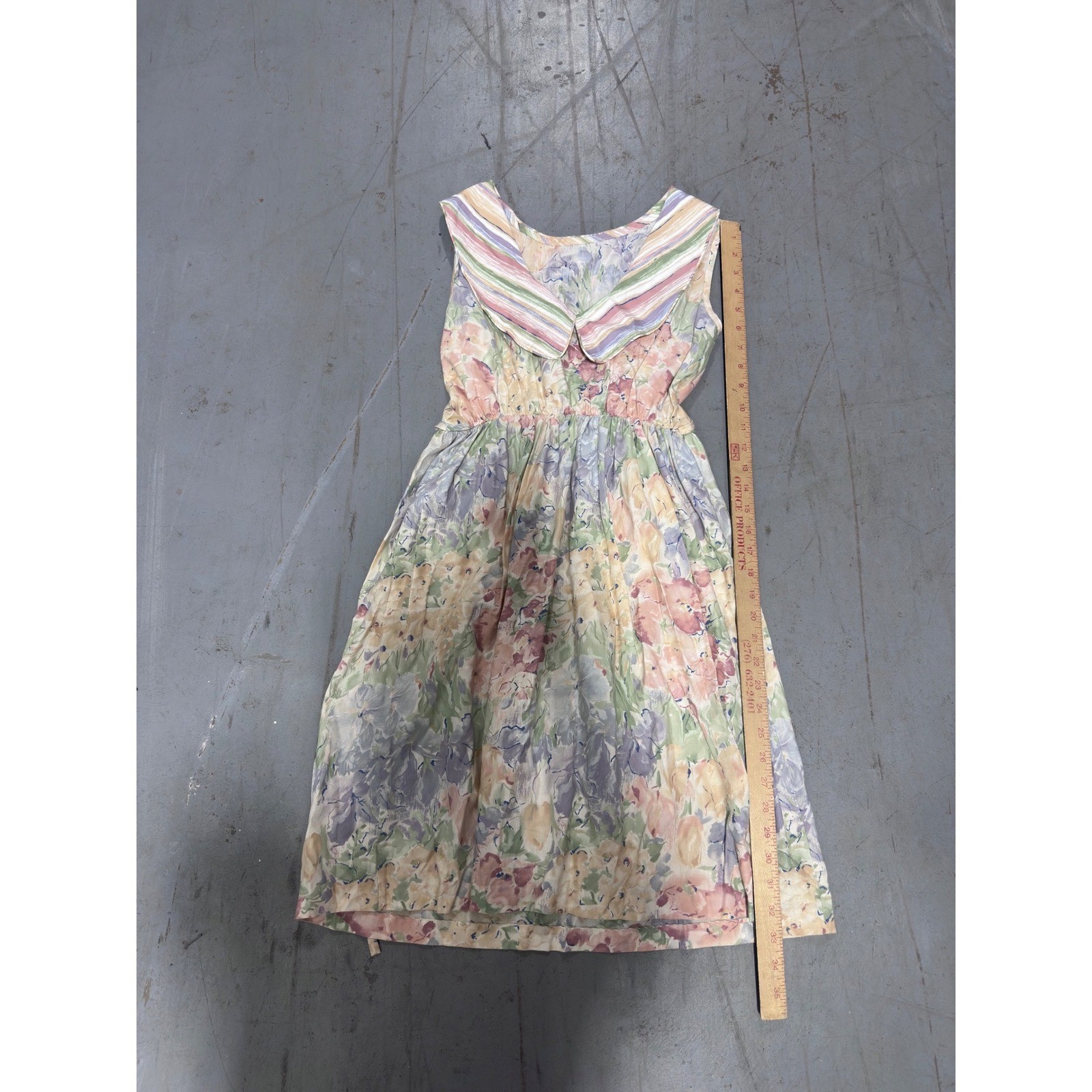 Vintage Floral Pastel Watercolor Cottagecore Sleeveless Midi Dress