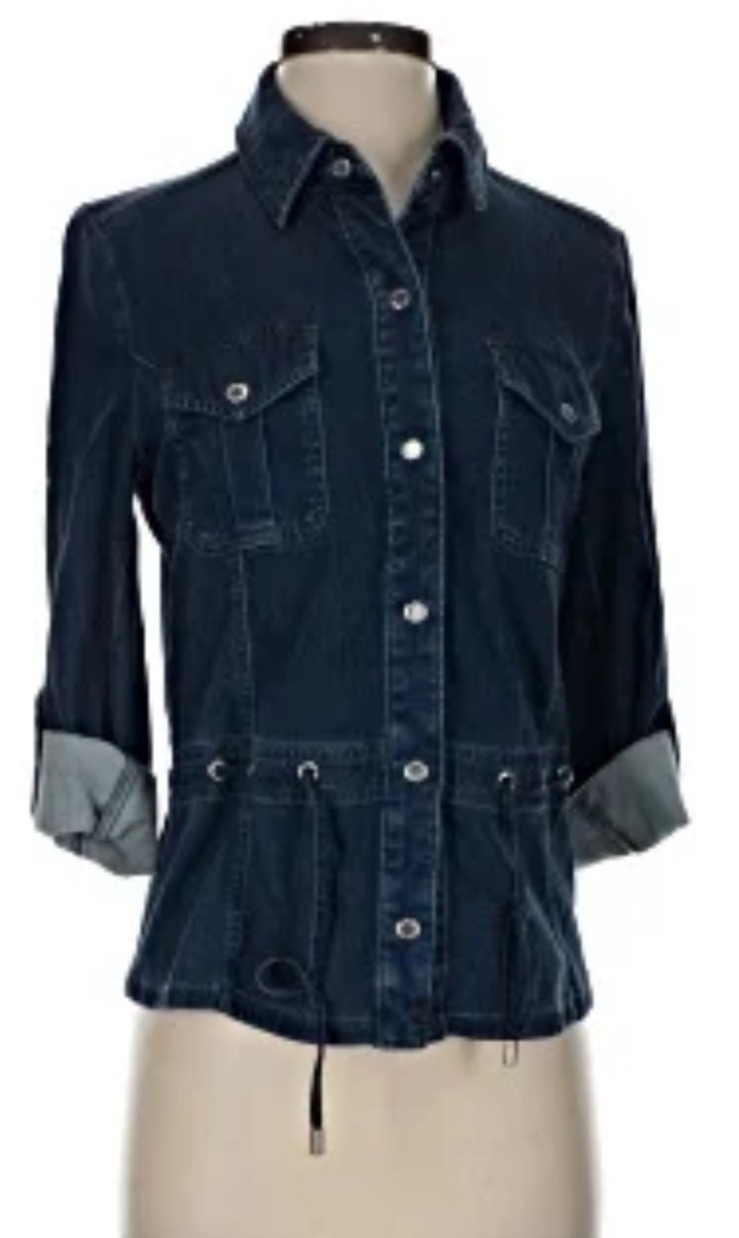 White House Black Market Blue Jean Jacket S