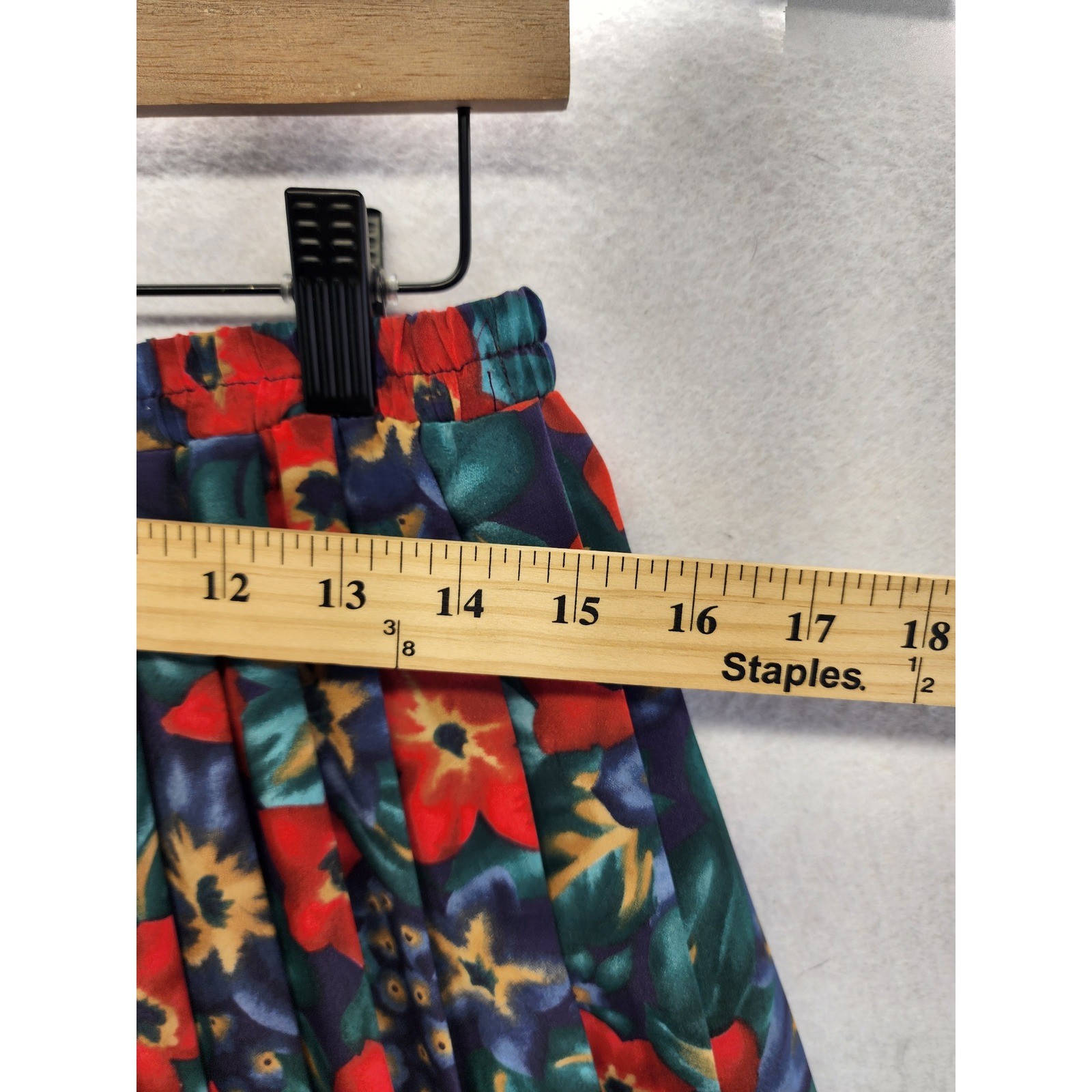Leslie Fay Vintage Floral Pleated Skirt and Button Front Top Set 14/16WP