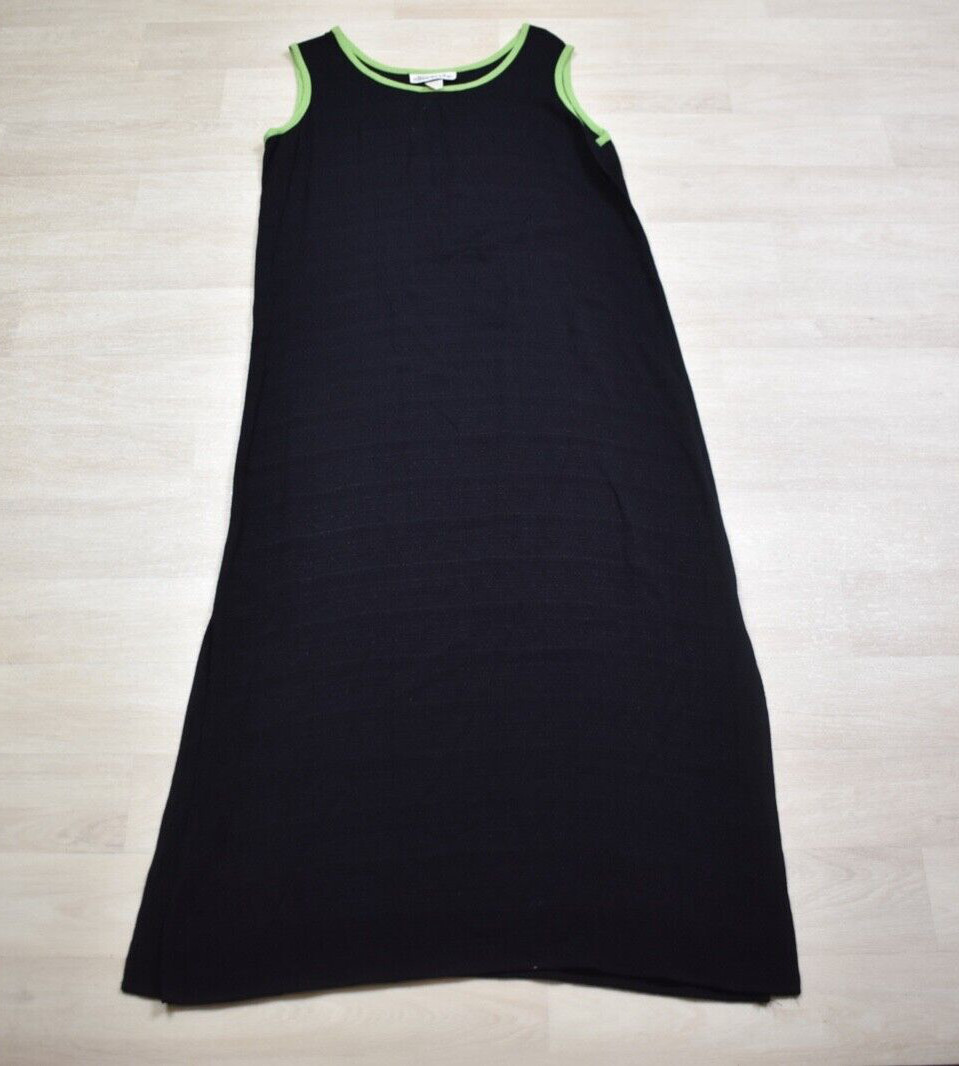 90s Allison-Che 2 Piece Shift Dress Top Set Green Black Size 8 VTG 1990s