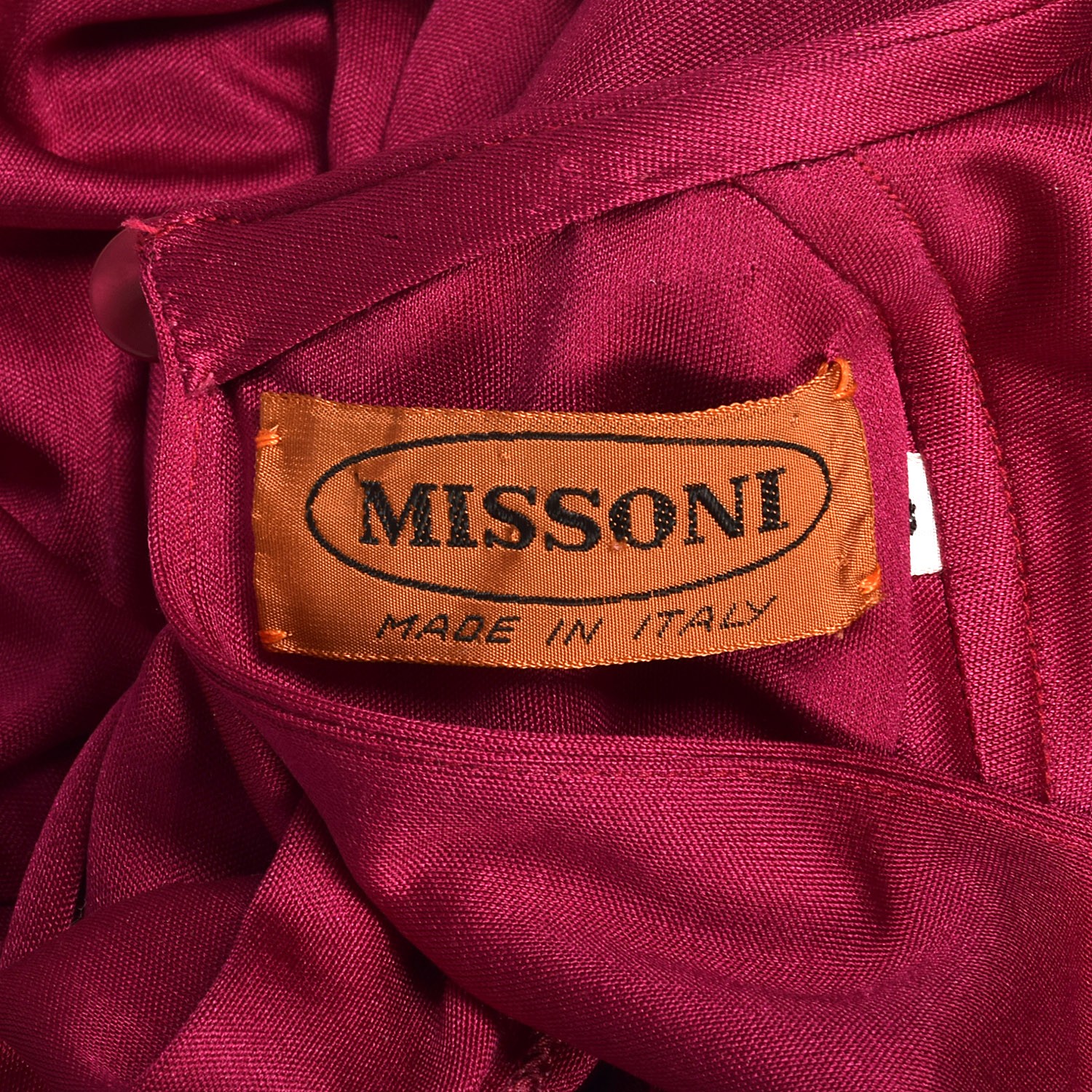 Small 1980s Missoni Fuchsia Evening Gown Formal Silk Jersey Draped Maxi DressVTG