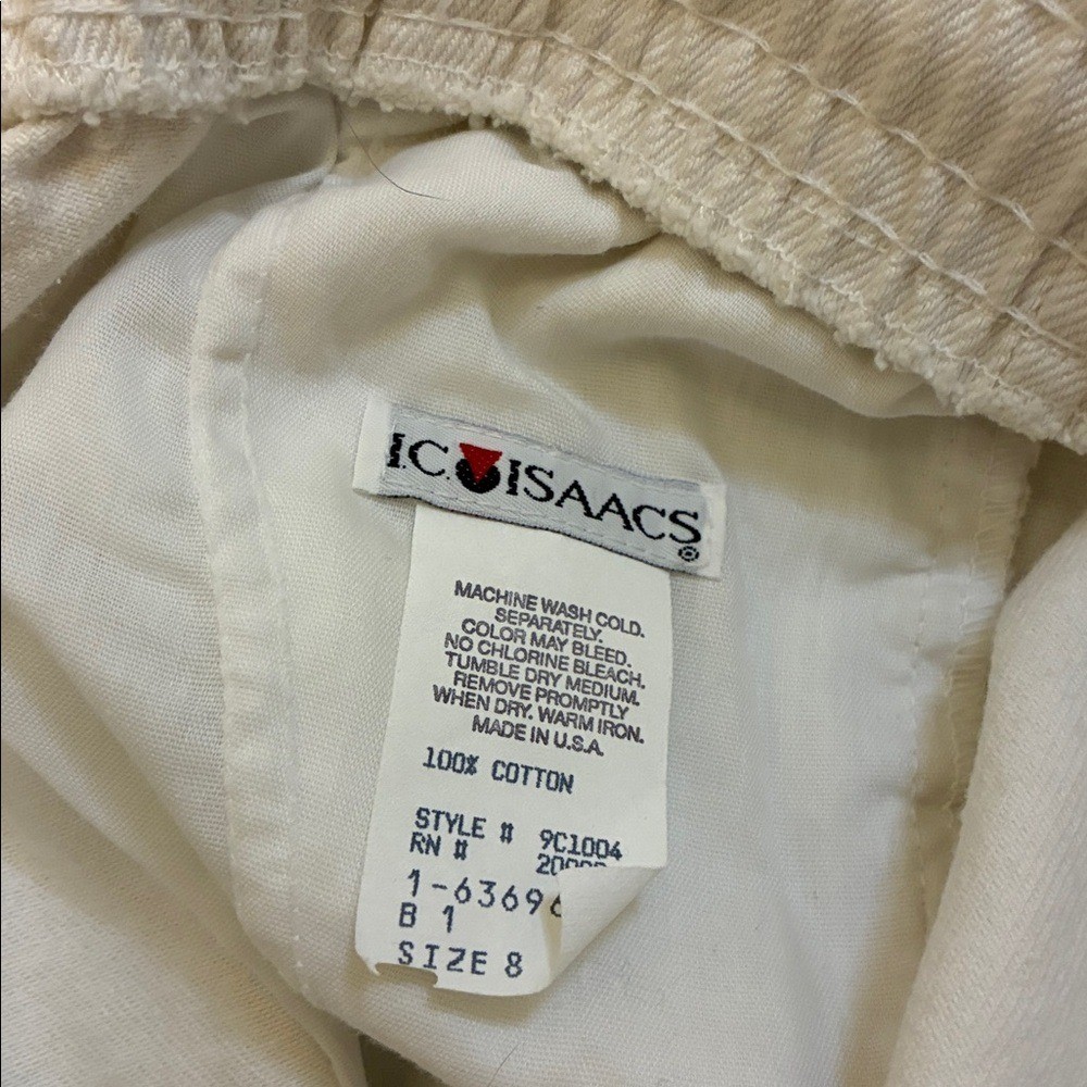 Vintage EUC High Waisted Ivory Cotton Canvas Utility Pants Size 8