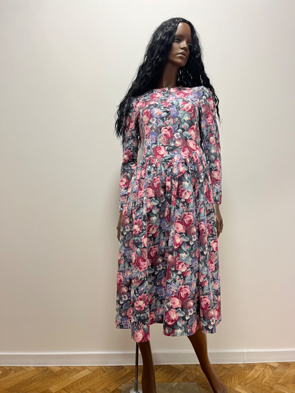 Vintage Laura Ashley Floral Prairie Dress UK 10 Cottagecore Midi Dress