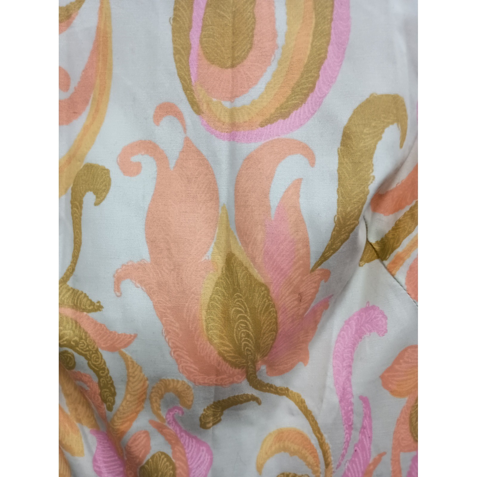VTG Gay Gibson Dress Womens 4 Pink Orange Floral Psychedelic Sleeveless Pleated