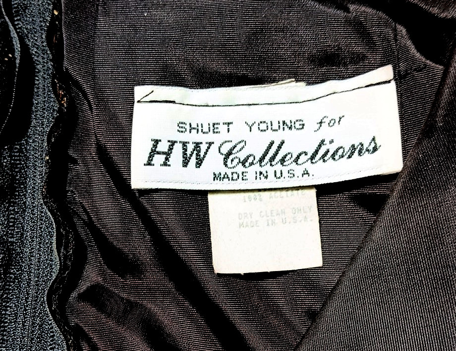 Vintage Dress H.W. Collections 12 Black Gold Party Dance Evening Shuet Young